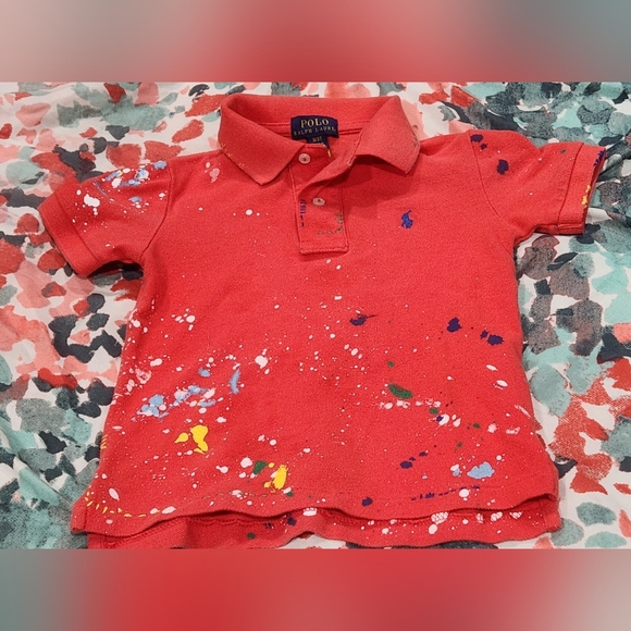 Ralph Lauren Toddler's Paint-Splatter Polo Shirt - Picture 1 of 5
